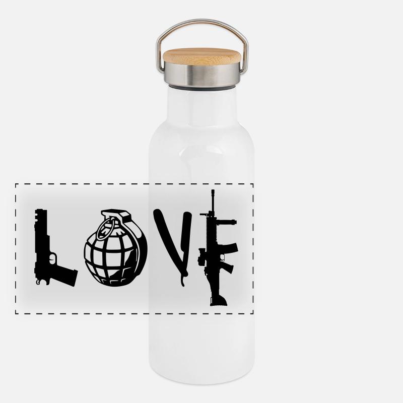 AMOUR Gourde isotherme avec bouchon en bambou