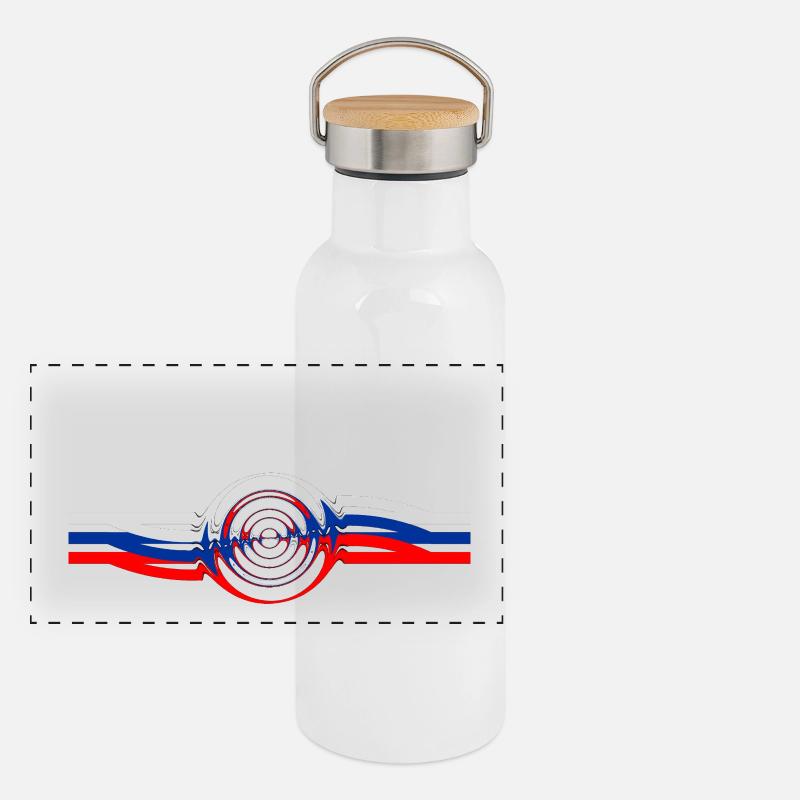 Couleurs nationales de la Russie Gourde isotherme avec bouchon en bambou