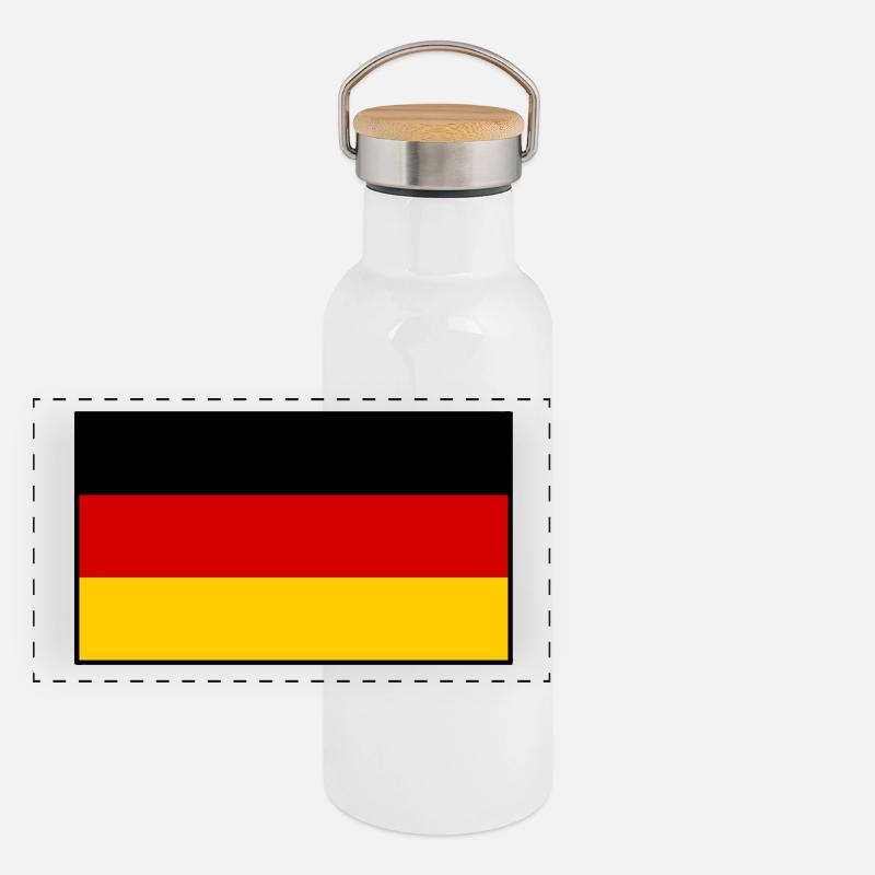Germany flag Panoramic Thermal Bottle with Bamboo Lid