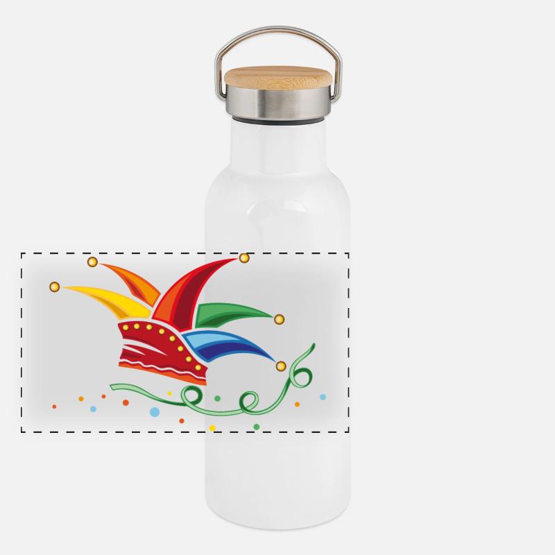 Carnaval Carnaval Bonnet de fou de Cologne Carnaval Gourde isotherme avec bouchon en bambou
