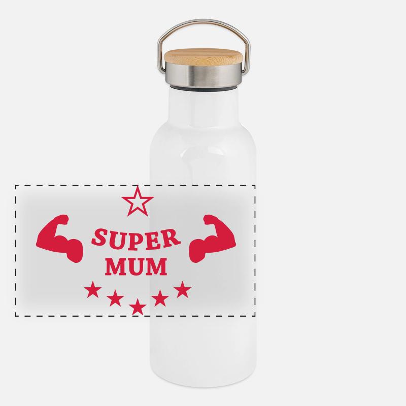 Super Mum ! Panoramic Thermal Bottle with Bamboo Lid