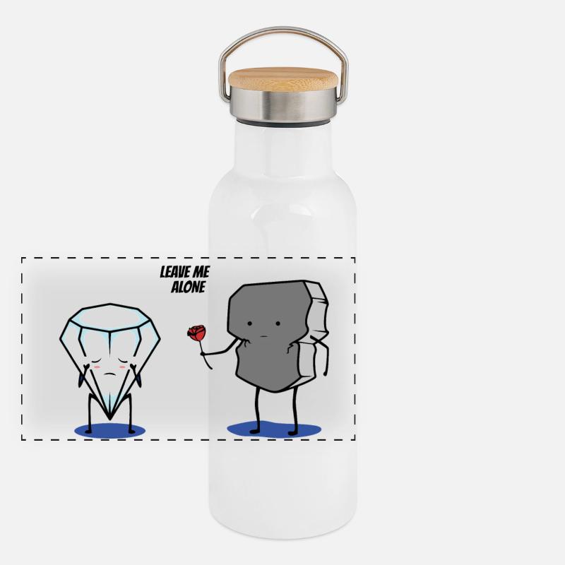 Laisse moi tranquille Gourde isotherme avec bouchon en bambou