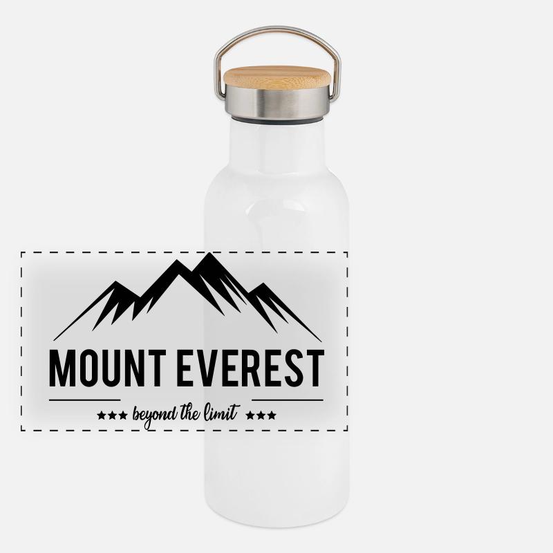 Mount Everest jenseits der Grenze Panorama Thermosflasche mit Bambusdeckel