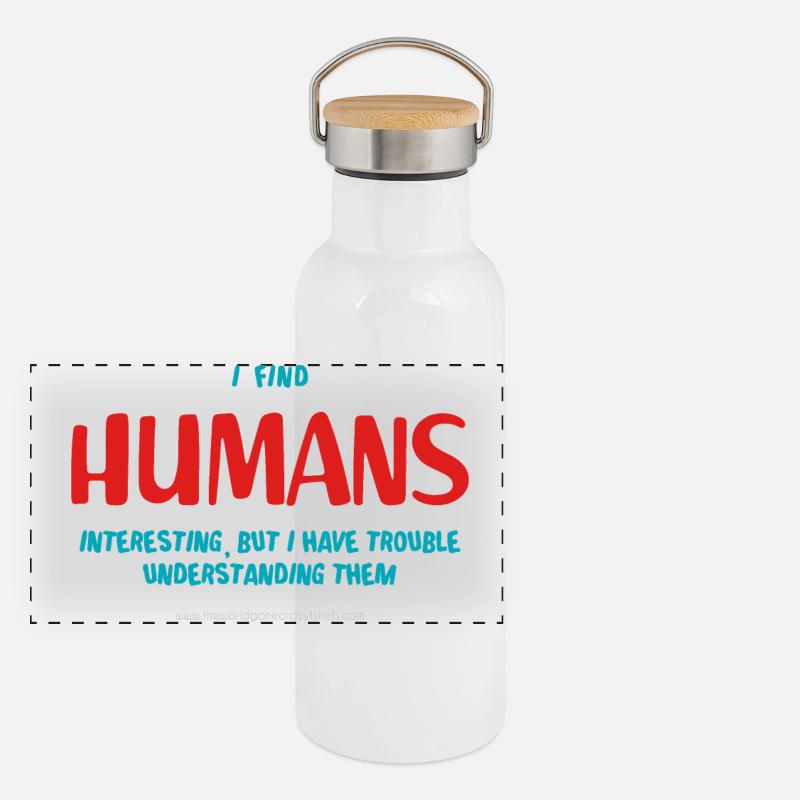 Humans Panoramic Thermal Bottle with Bamboo Lid