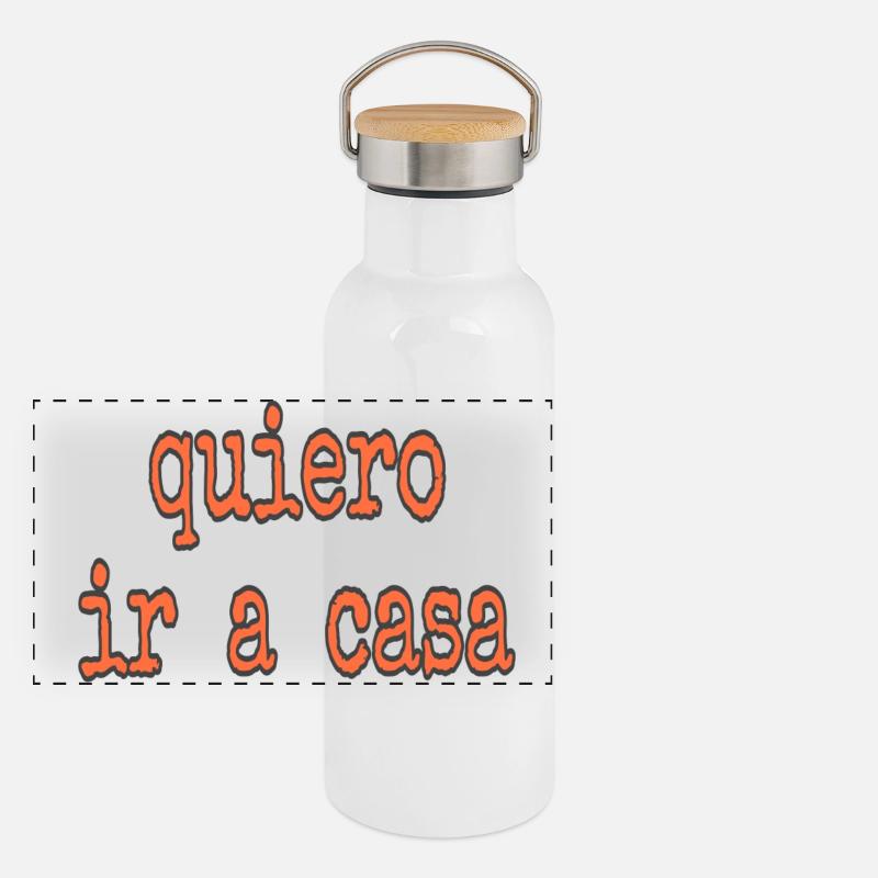 ICH_WILL _NACH_HAUSE - Panoramic Thermal Bottle with Bamboo Lid - white