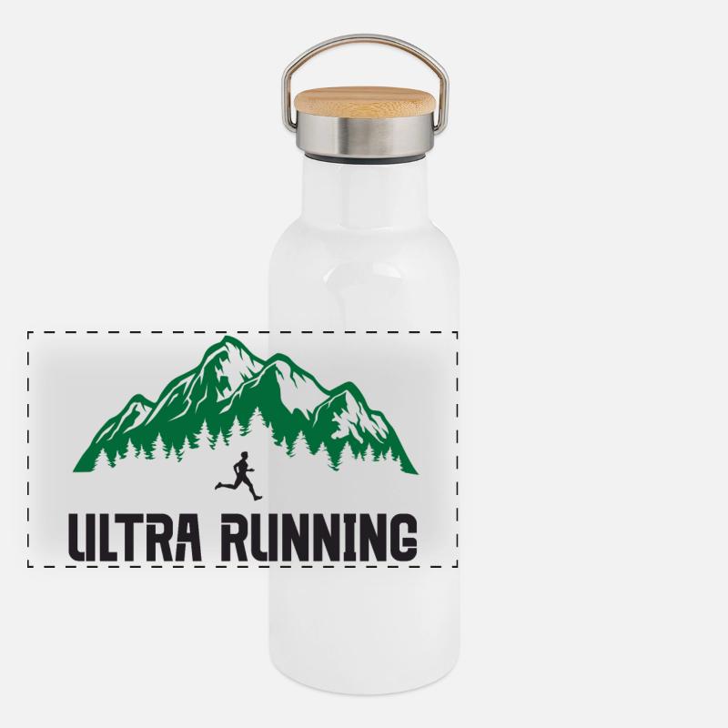 Ultra course à pied Gourde isotherme avec bouchon en bambou