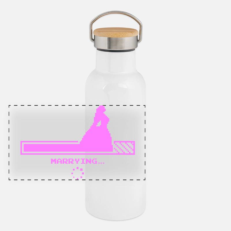 Conception du compte à rebours de mariage Gourde isotherme avec bouchon en bambou