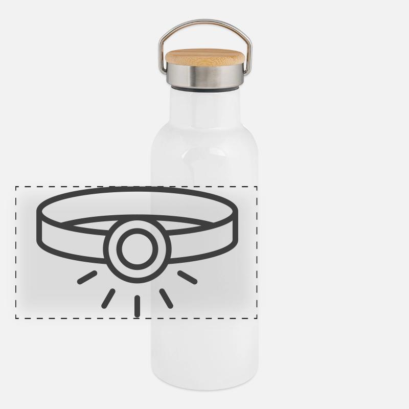 Headlamp Line Icon Panoramic Thermal Bottle with Bamboo Lid