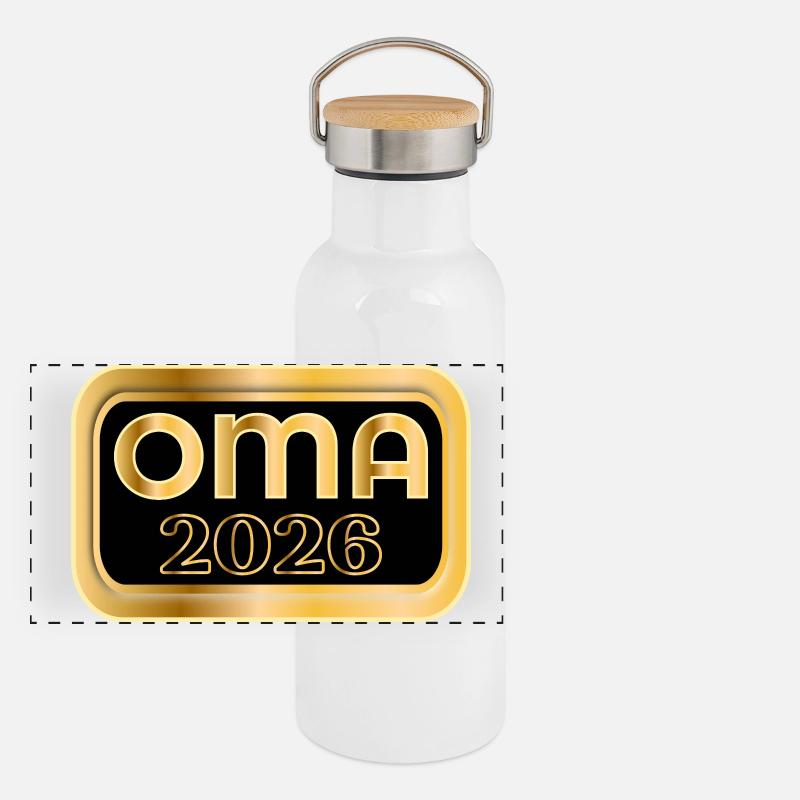 ANNONCE DE BÉBÉ GRAND-MÈRE 2026 Gourde isotherme avec bouchon en bambou