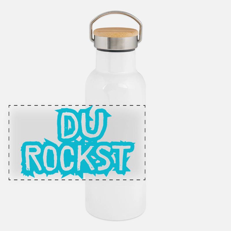 Du Rockst Design Geschenkidee Panorama Thermosflasche mit Bambusdeckel