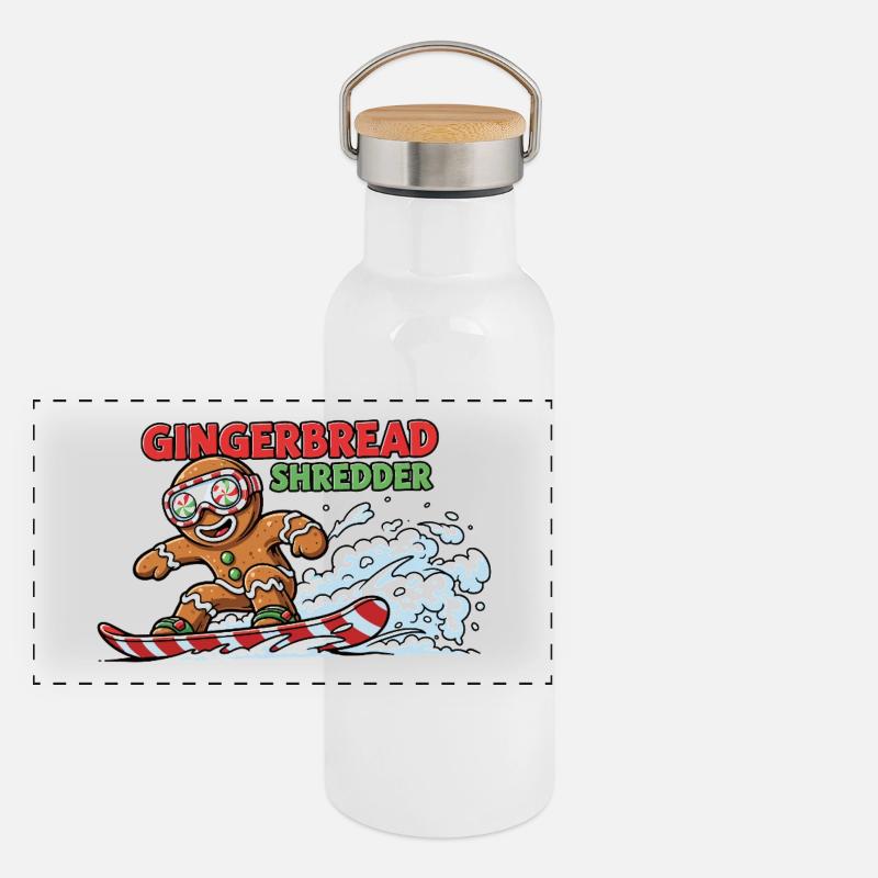 Snowboard-Keks Panorama Thermosflasche mit Bambusdeckel