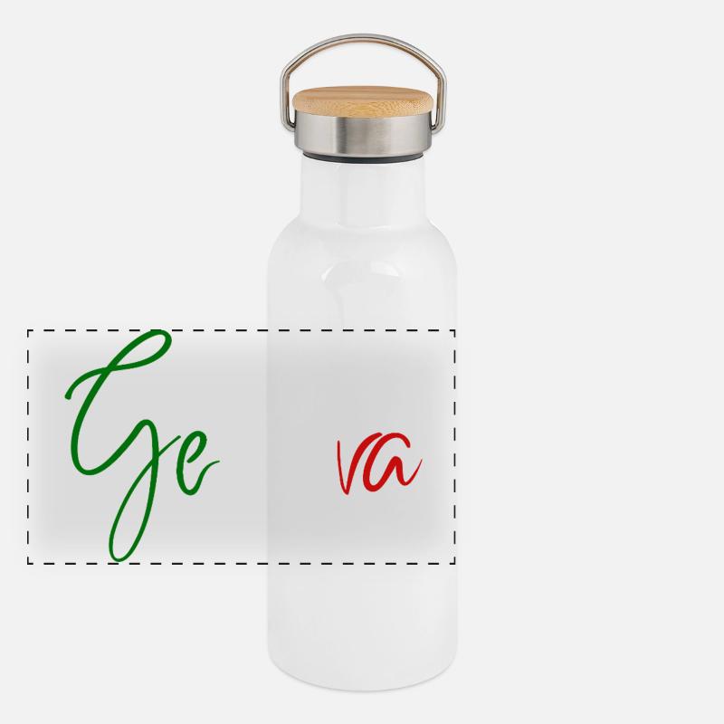 Amo Genoa, elegantes minimalistisches Design Panorama Thermosflasche mit Bambusdeckel