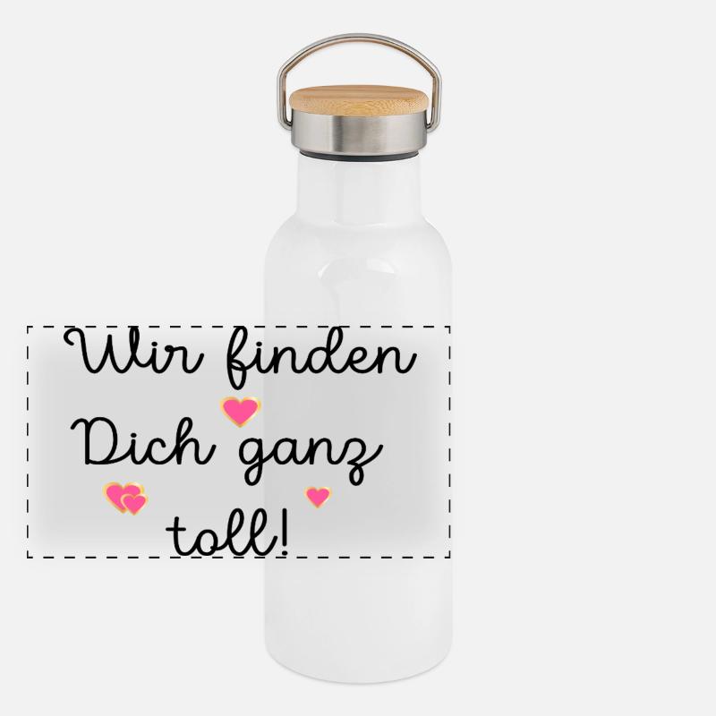 LOB KOMPLIMENTE TOLL FINDEN Panorama Thermosflasche mit Bambusdeckel