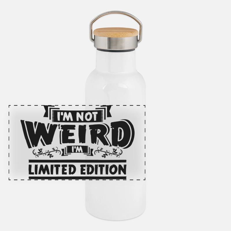 I’m Not Weird Édition Limitée Gourde isotherme avec bouchon en bambou