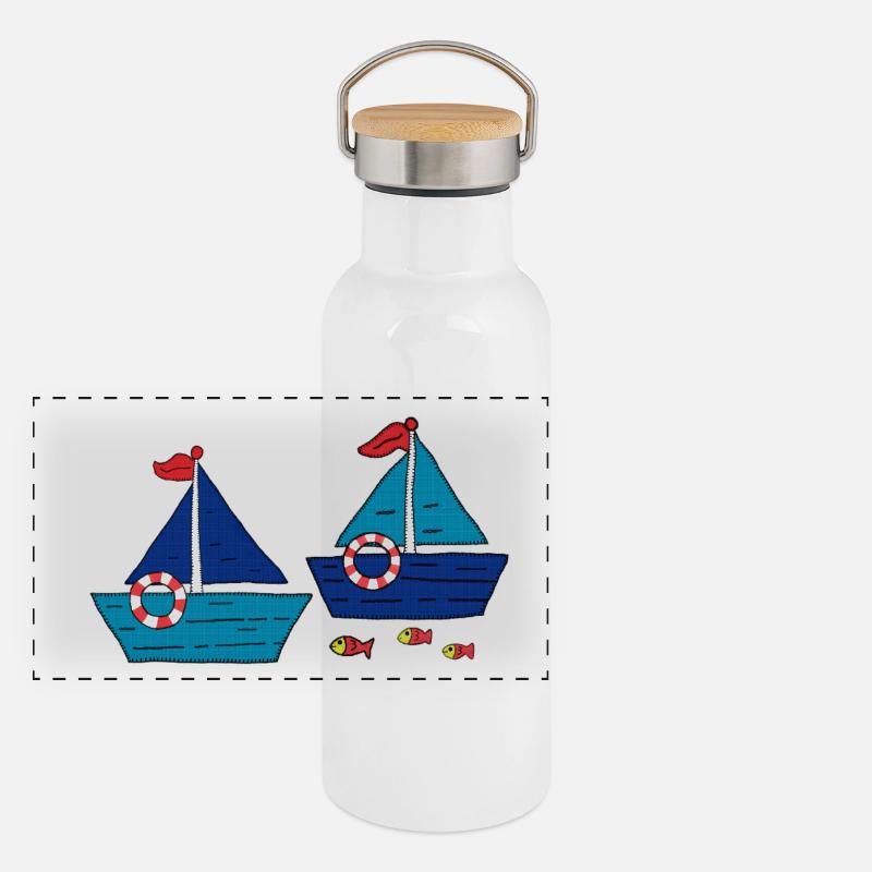 Shuttle Panoramic Thermal Bottle with Bamboo Lid