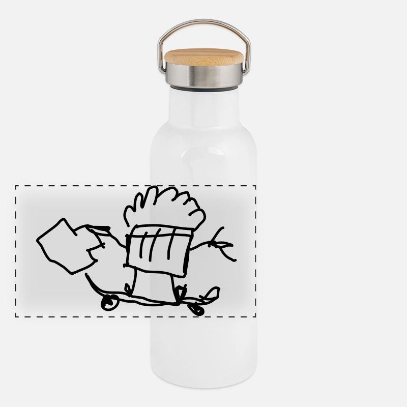 Skating Muffin with Suitcase Panoramic Thermal Bottle with Bamboo Lid