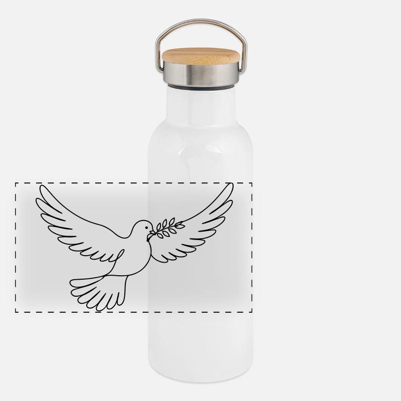 Dove Peace Panoramic Thermal Bottle with Bamboo Lid