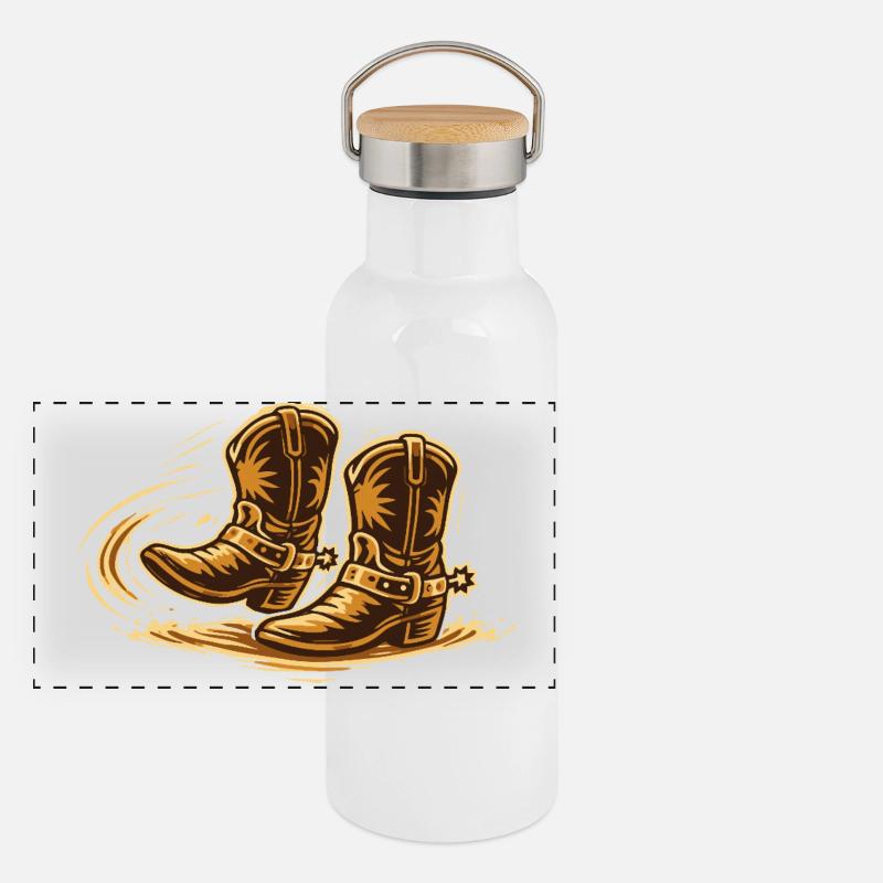 Line Dance Motion Panoramic Thermal Bottle with Bamboo Lid