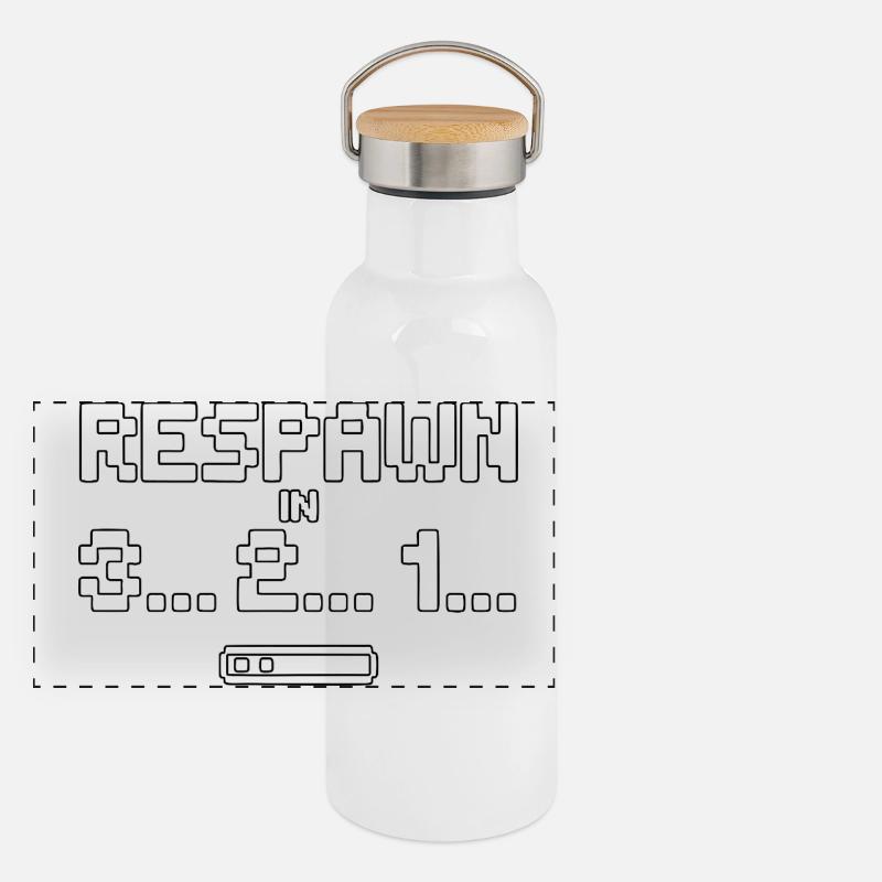 Compte à rebours de réapparition en pixel art Gourde isotherme avec bouchon en bambou