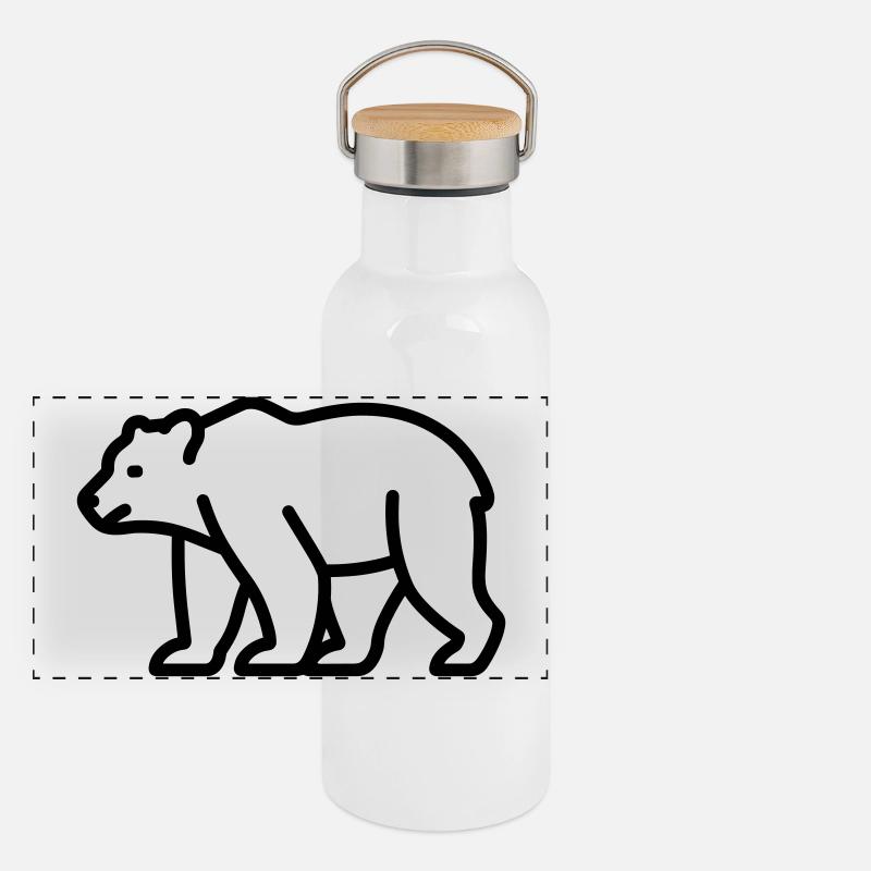 ours Gourde isotherme avec bouchon en bambou