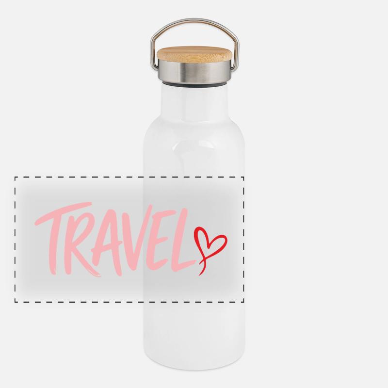 Cœur du voyage Gourde isotherme avec bouchon en bambou