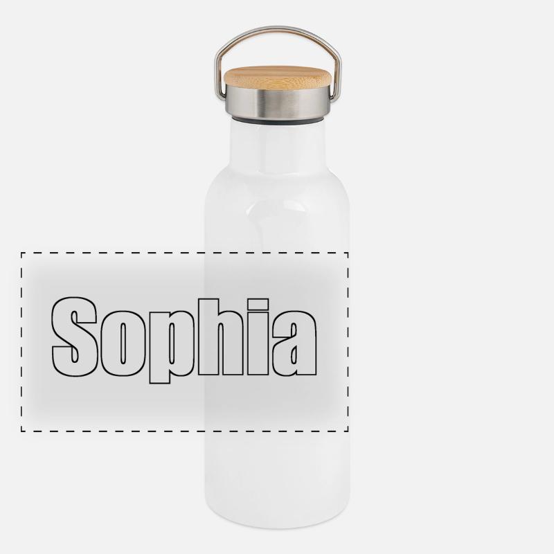Sophia - (Name der Person) Panorama Thermosflasche mit Bambusdeckel