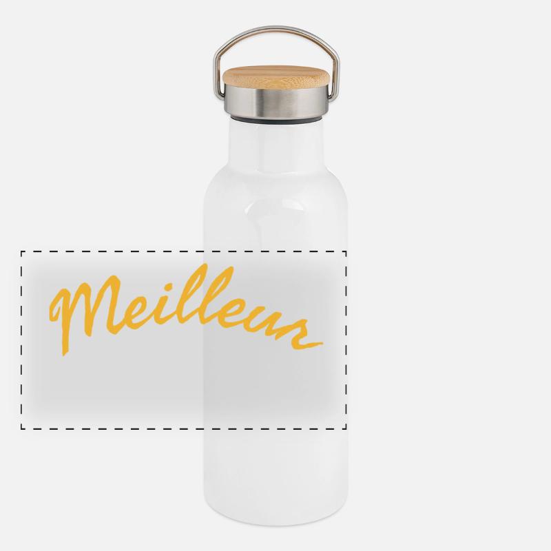 Design Papi avec Message Humoristique Gourde isotherme avec bouchon en bambou