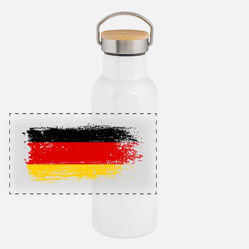 Brushstroke German Flag Panoramic Thermal Bottle with Bamboo Lid