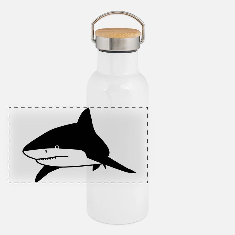 requin Gourde isotherme avec bouchon en bambou