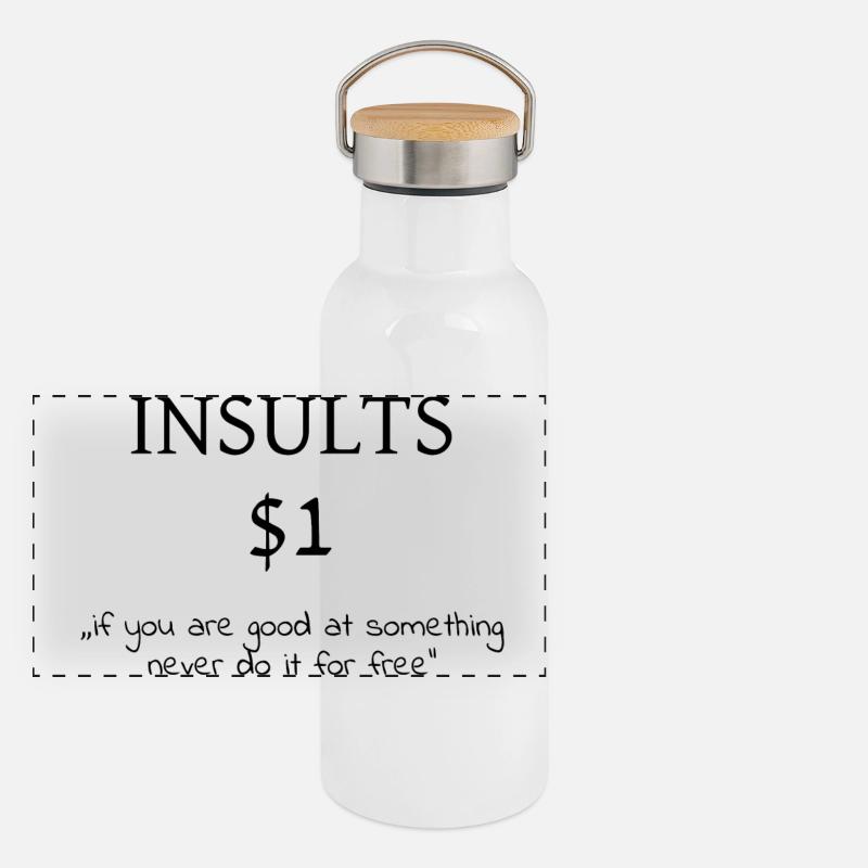 $1 Beleidigungen Panorama Thermosflasche mit Bambusdeckel