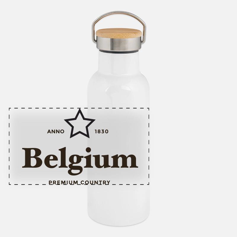 belgium PREMIUM COUNTRY Panoramic Thermal Bottle with Bamboo Lid