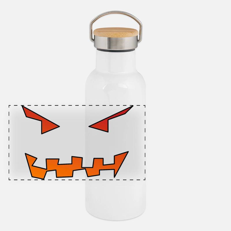 Kürbisgesicht Panorama Thermosflasche mit Bambusdeckel