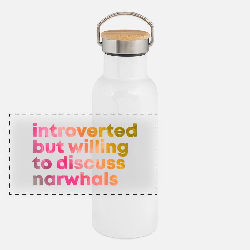Narwhal Panoramic Thermal Bottle with Bamboo Lid