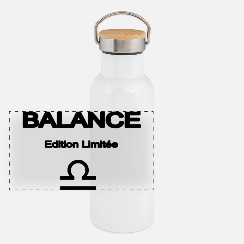 BALANCE SIGNE ASTRO ELEGANT Gourde isotherme avec bouchon en bambou