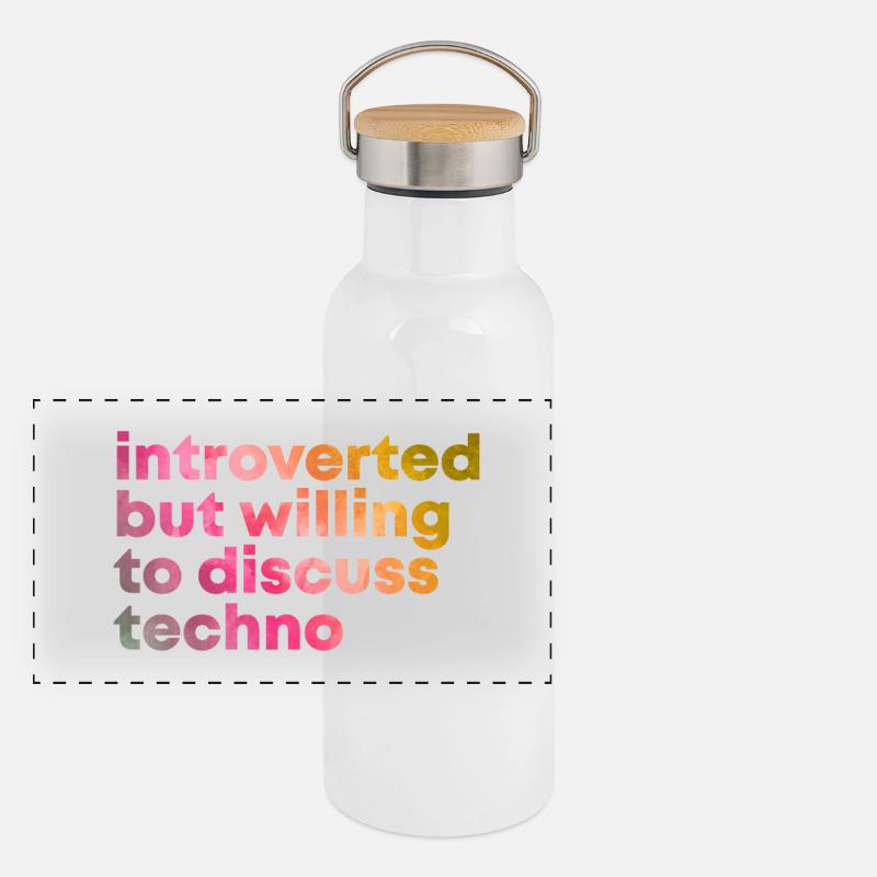 Techno Panorama Thermosflasche mit Bambusdeckel