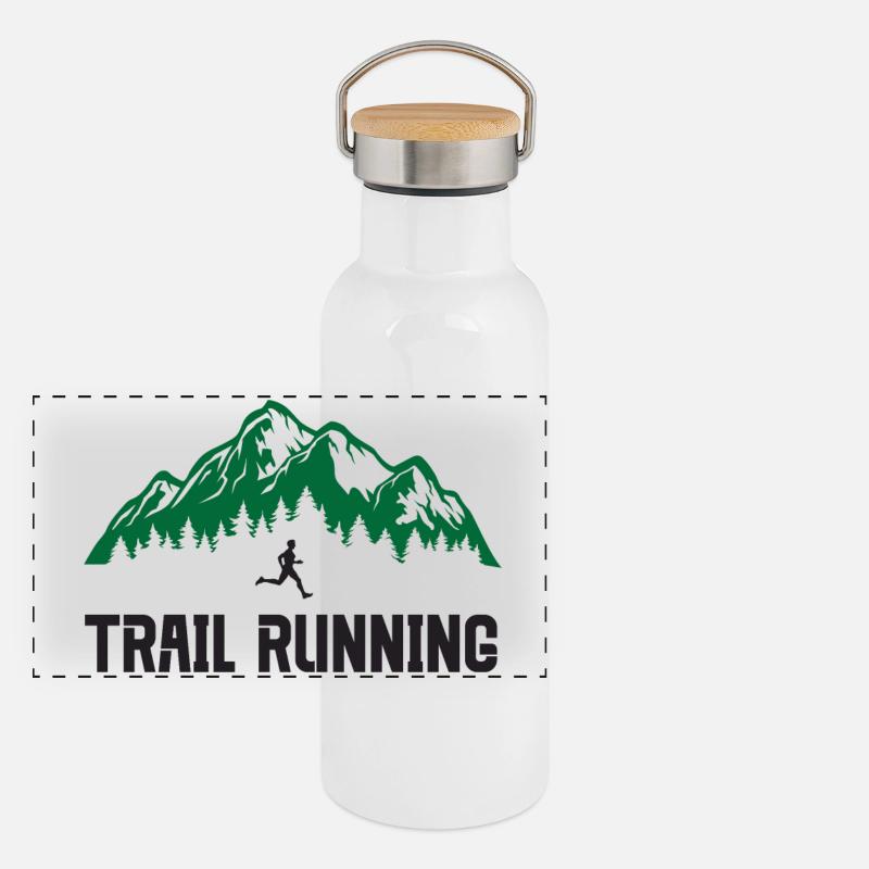 Course sur sentier Gourde isotherme avec bouchon en bambou