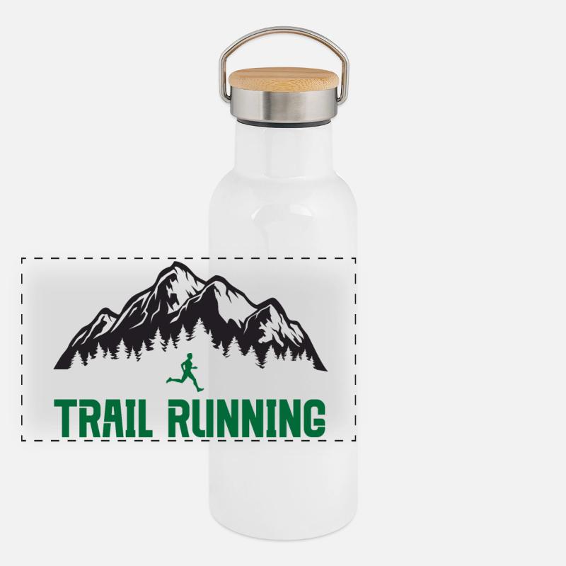 Course sur sentier Gourde isotherme avec bouchon en bambou