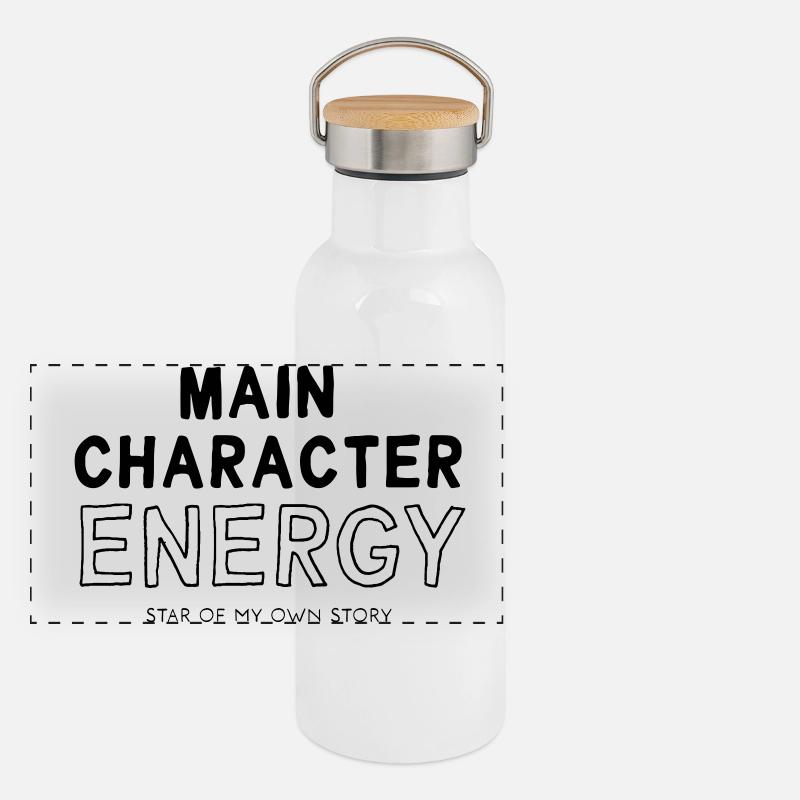 Main Character Energy Panorama Thermosflasche mit Bambusdeckel
