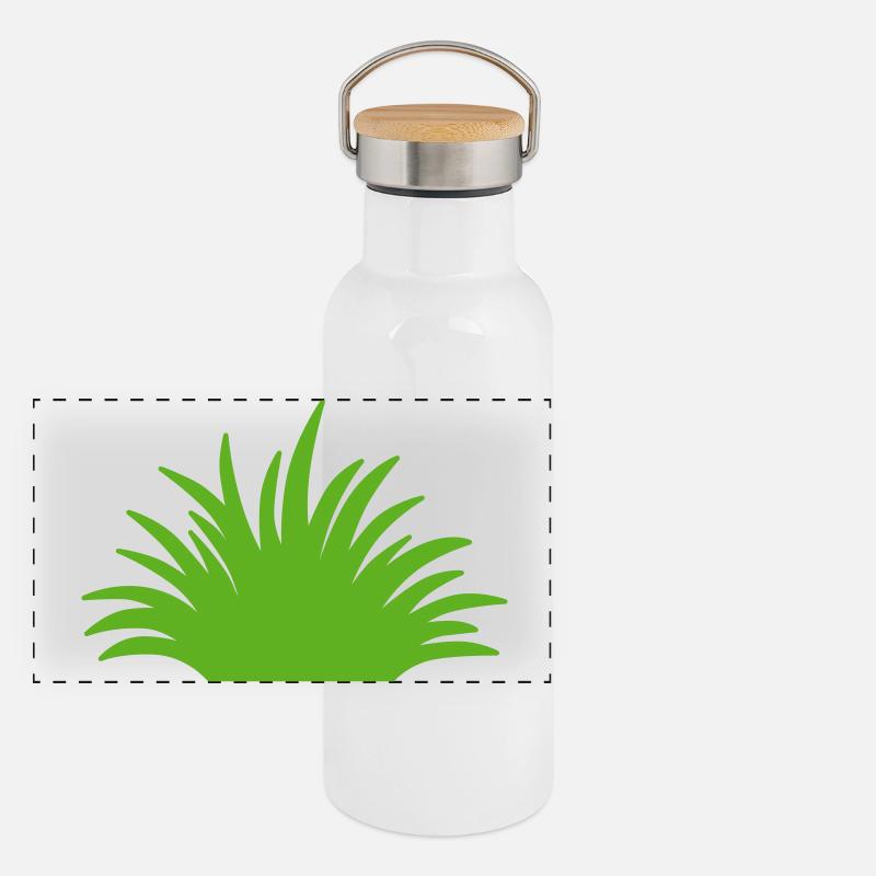 Gras Panorama Thermosflasche mit Bambusdeckel