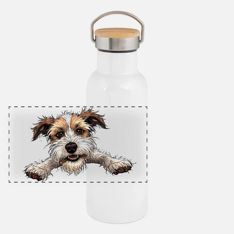 chien Gourde isotherme avec bouchon en bambou