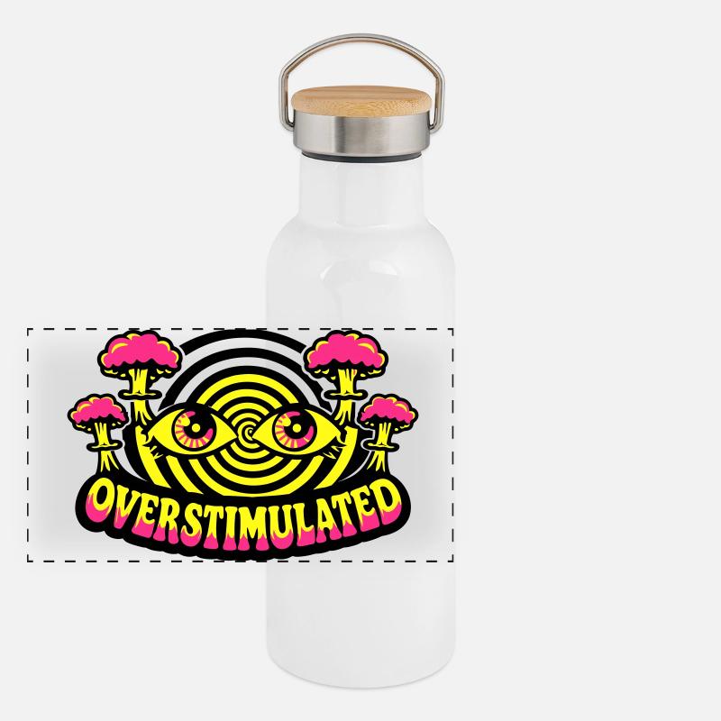 Overstimulated Psychedelic Eyes Panoramic Thermal Bottle with Bamboo Lid