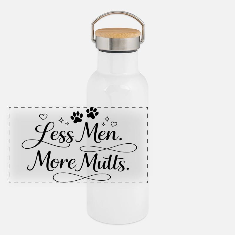 Moins d’hommes. Plus de bâtards. Gourde isotherme avec bouchon en bambou