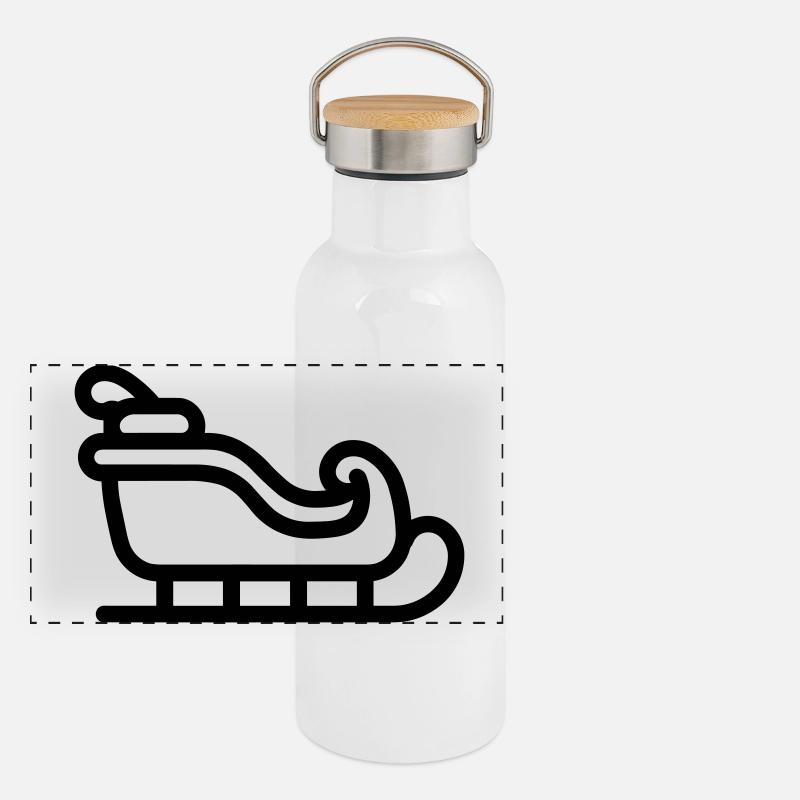 Santa's Schlitten Panorama Thermosflasche mit Bambusdeckel