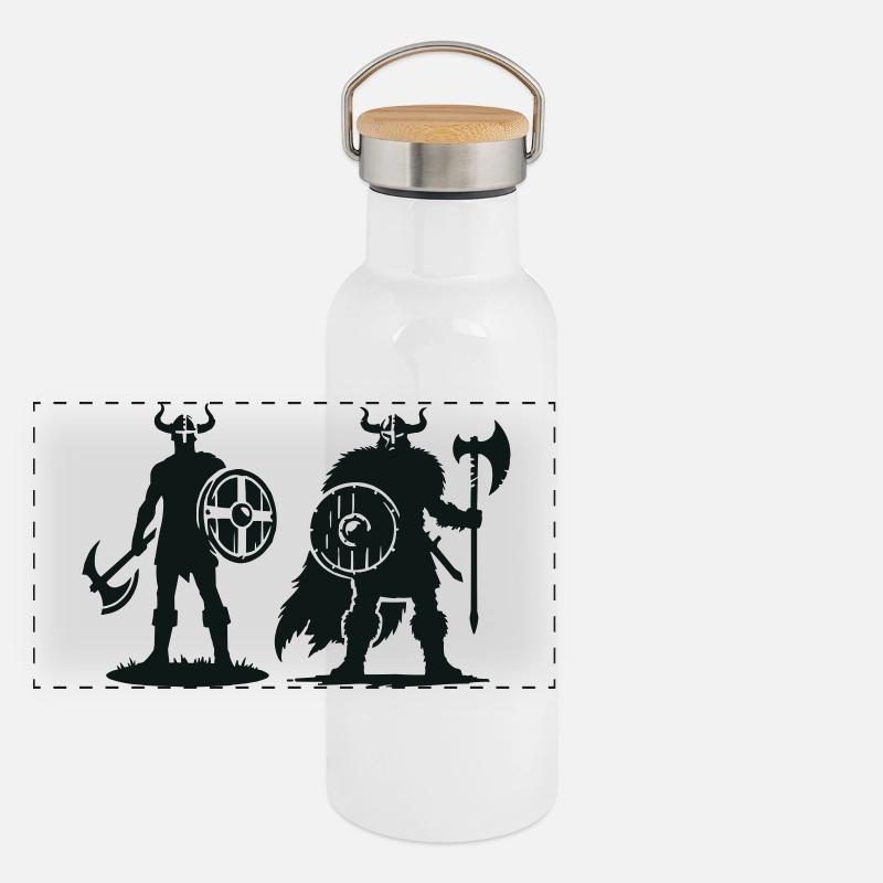 Guerriers vikings Gourde isotherme avec bouchon en bambou
