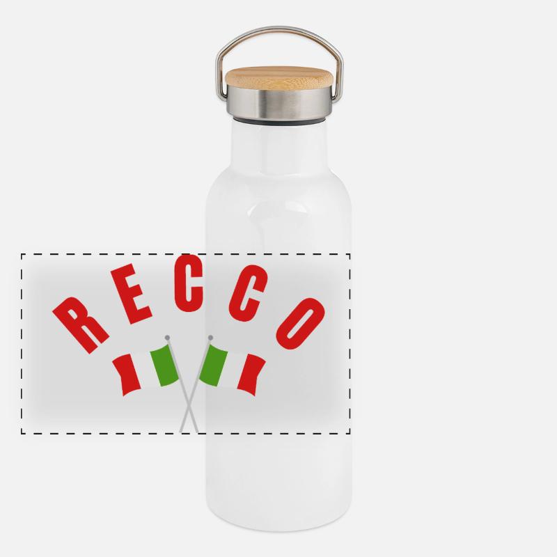 Recco Italian Flags Crossed Panoramic Thermal Bottle with Bamboo Lid