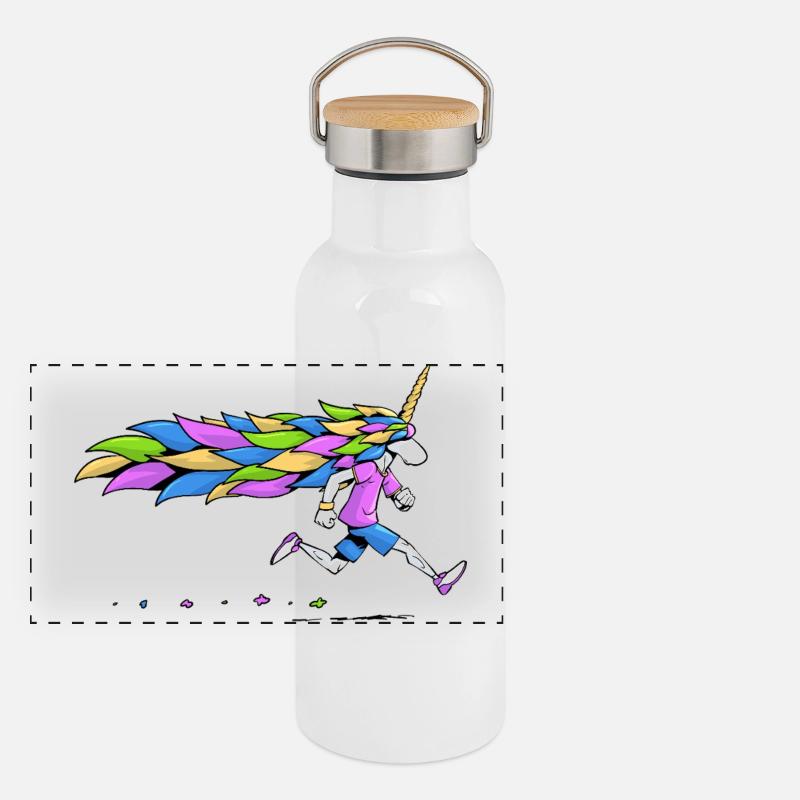 Unicorn Runner Panoramic Thermal Bottle with Bamboo Lid