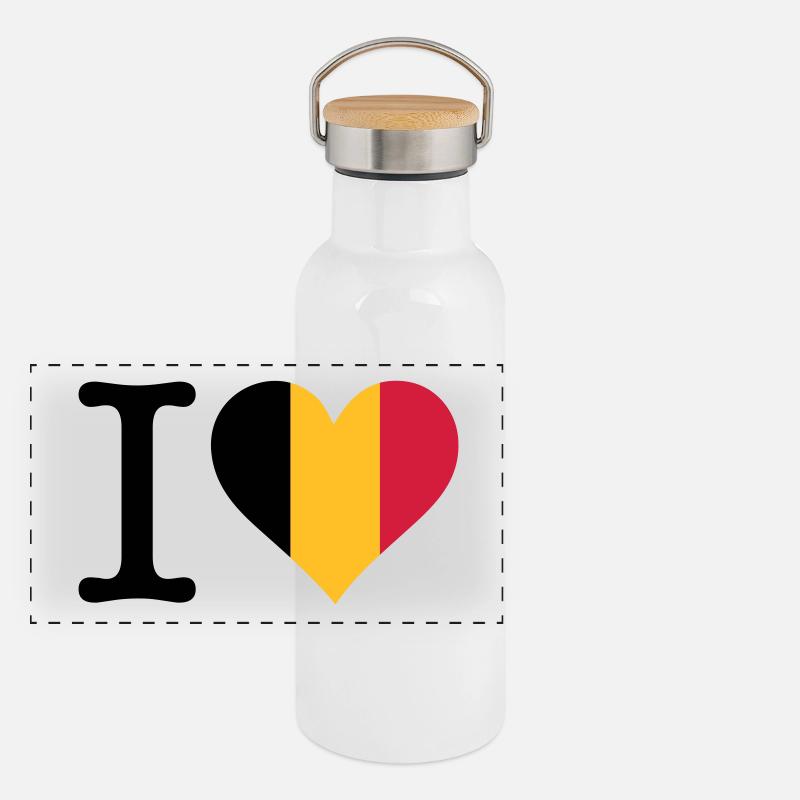 I Love Belgium Panoramic Thermal Bottle with Bamboo Lid
