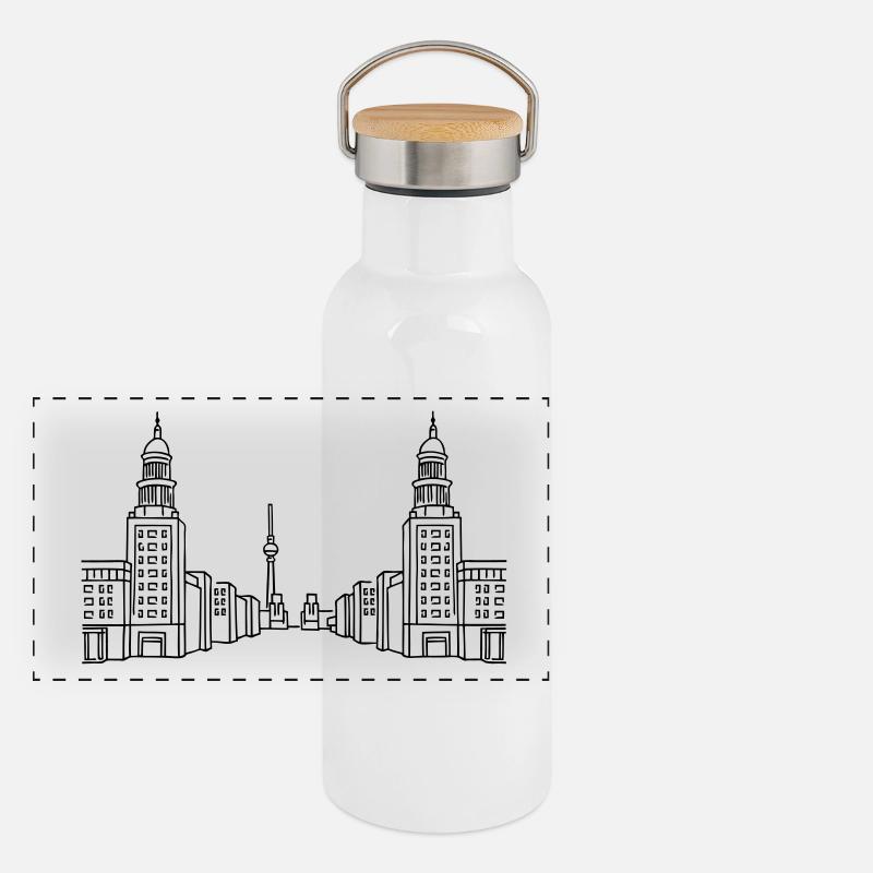 Frankfurter Tor Berlin Gourde isotherme avec bouchon en bambou