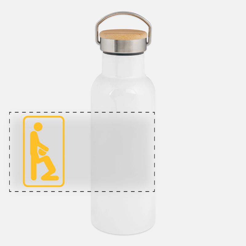 Profite de la vie. Mangez plus souvent Gourde isotherme avec bouchon en bambou