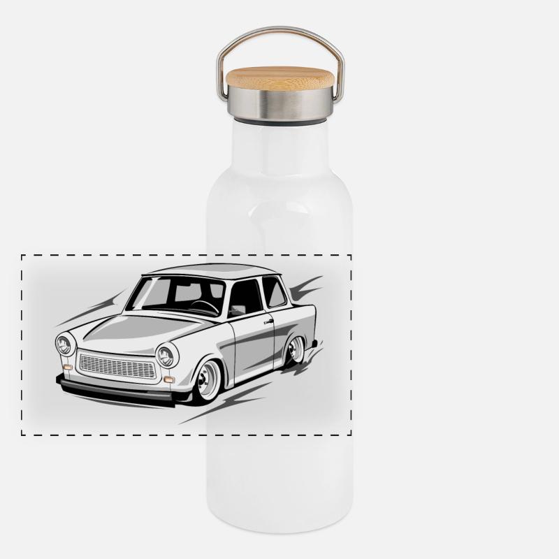 VEB Trabant Panorama Thermosflasche mit Bambusdeckel